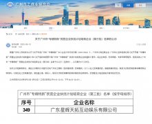 星空官网游戏入选广州市“专精特新”民营企业扶优计划培育企业名单